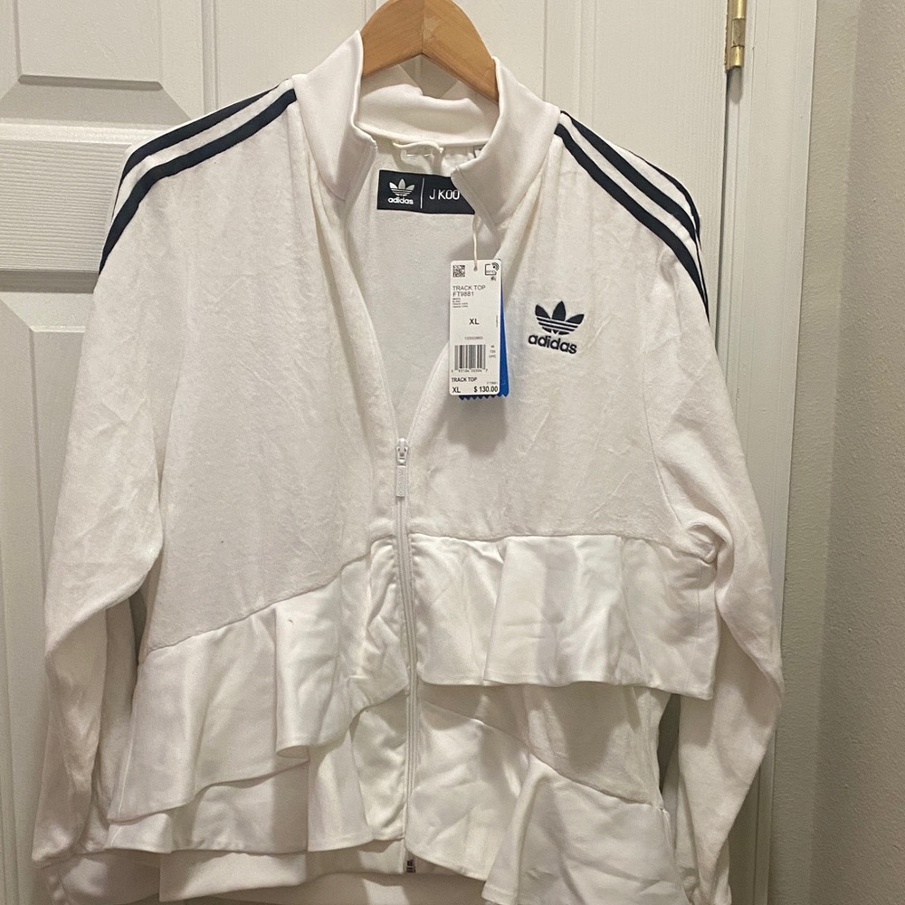 Adidas White Jacket with Black Stripes